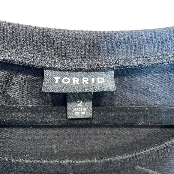 Torrid Black Stars Short Sleeve Sweater Size 2 2XL - Picture 3 of 5